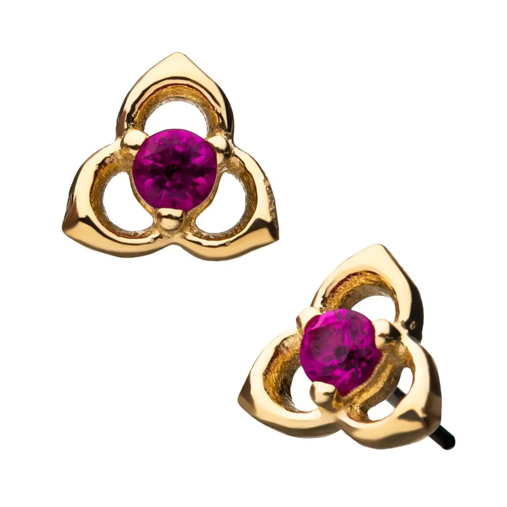 Pronged Pink CZ Trinity Knot