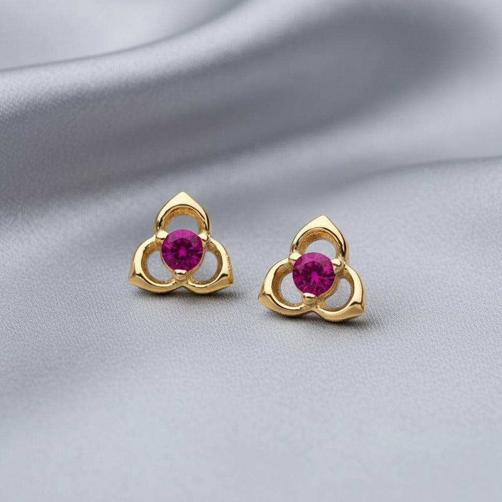 Pronged Pink CZ Trinity Knot