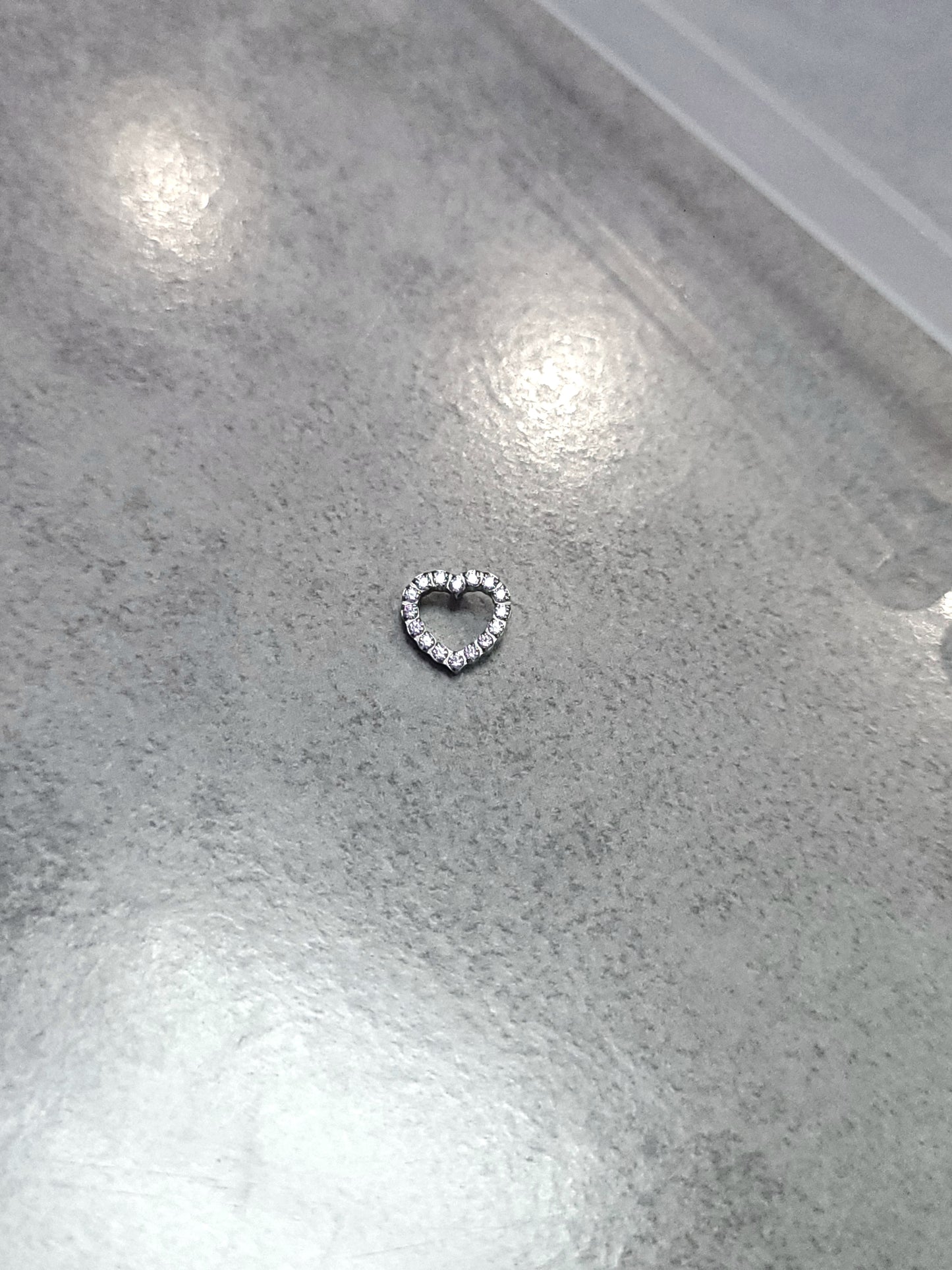 Titanium Internal Threaded HeartShape with CZ Top