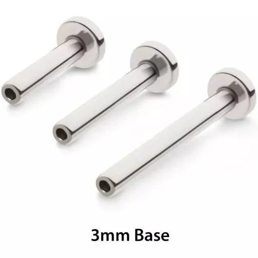 Threadless Titanium 3mm Disc Titanium Labret Bar
