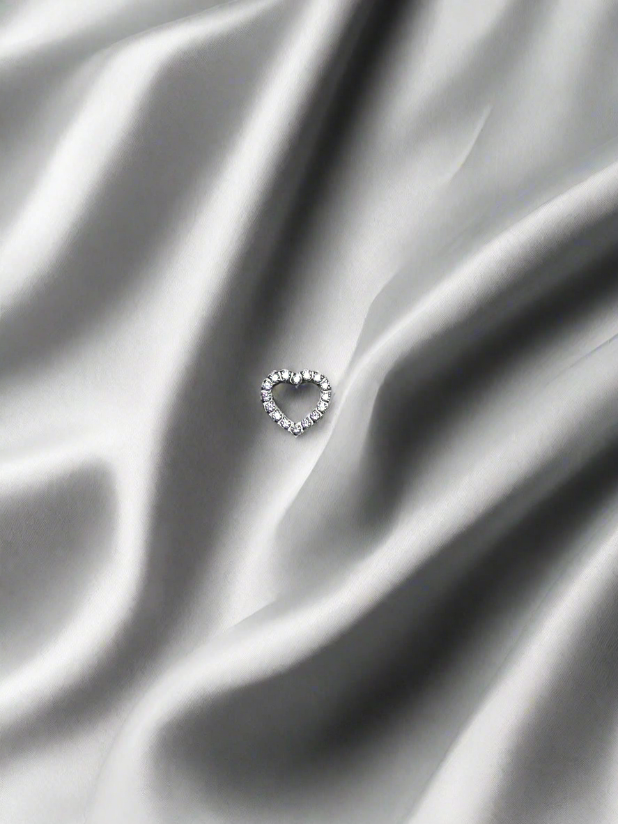 Titanium Internal Threaded HeartShape with CZ