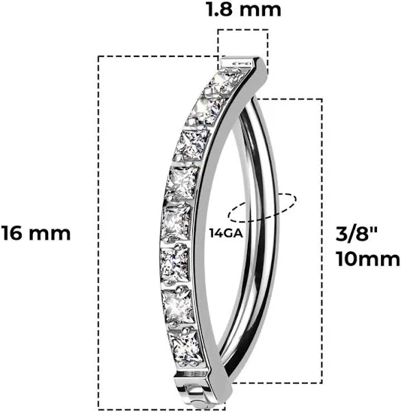 Set CZ Navel Hinged Clicker