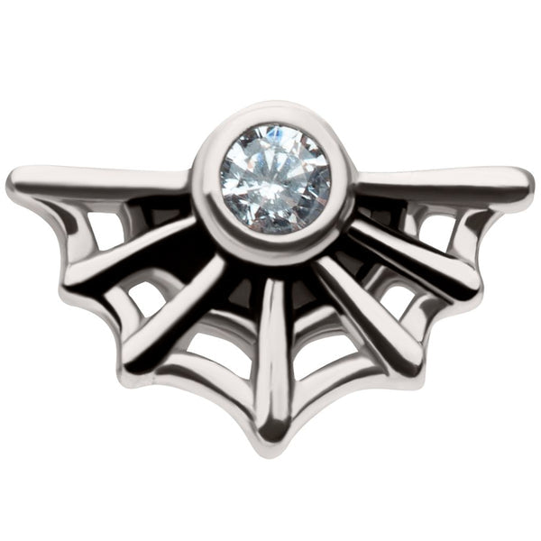 Titanium Internal Threaded Spider Web with CZ Top