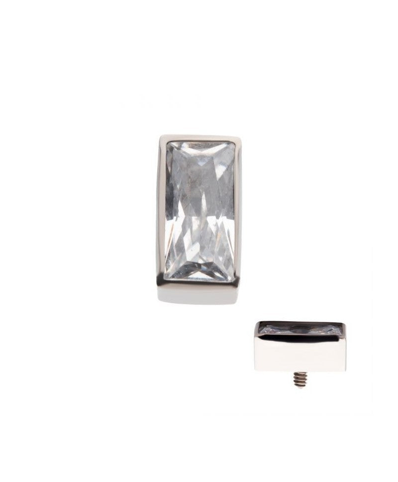 Bezel Set CZ Rectangular Shape