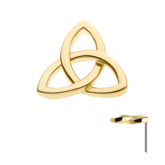 14Kt Gold Threadless with Celtic Knot Top