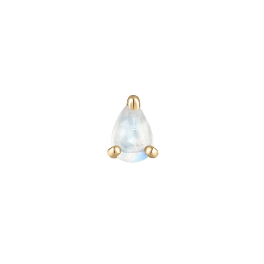 Rainbow Moonstone Pear Threadless End by Buddha Jewelry