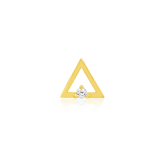 Gold triangle with CZ by Junipurr Jewelry