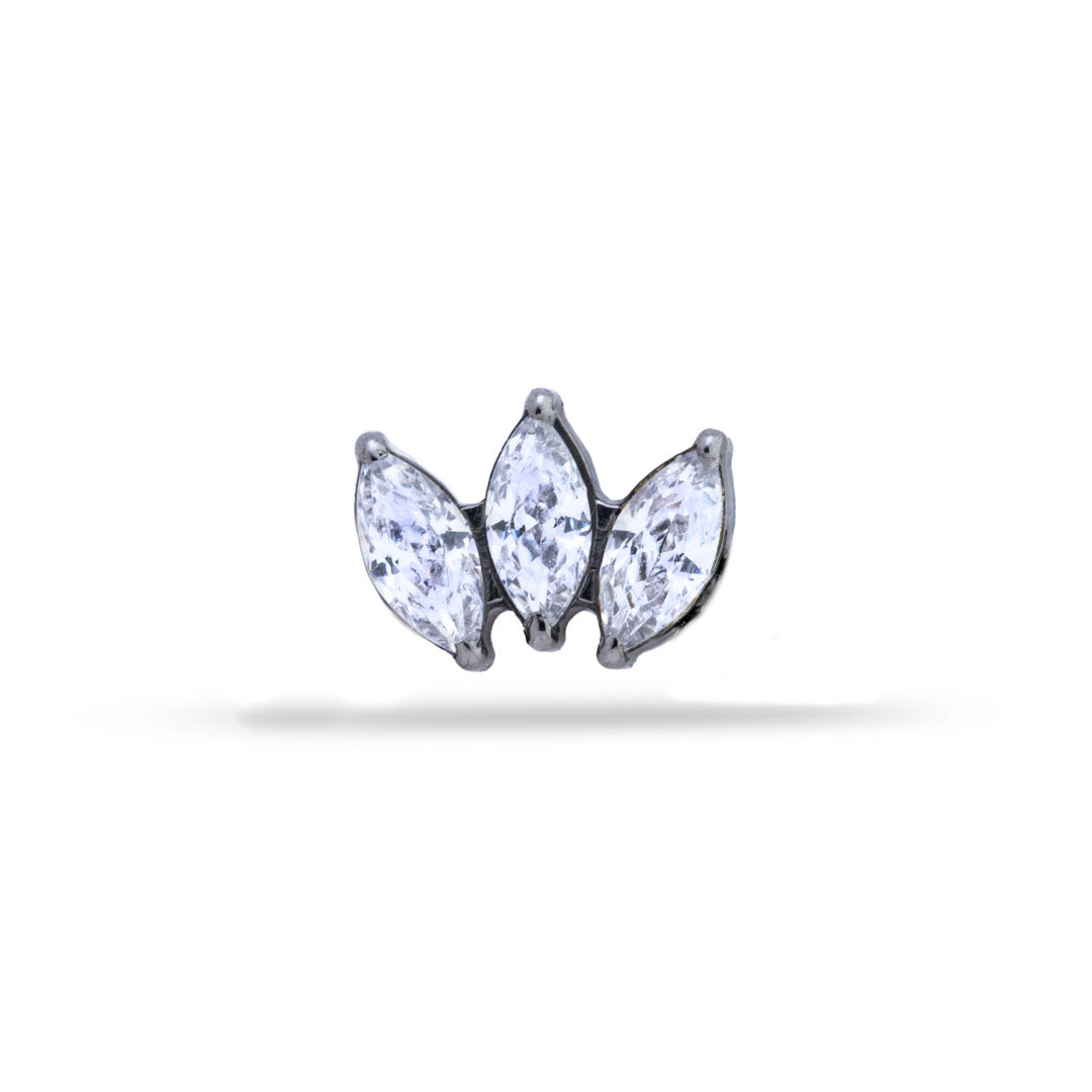 Titanium Internal Threaded Marquise CZ Top