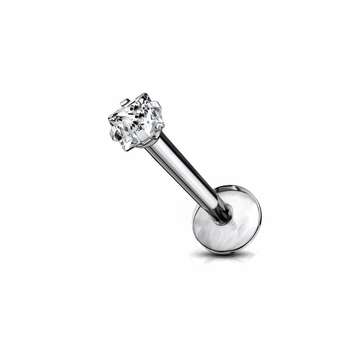 Titanium Internally Threaded 4 Prong Square CZ Top